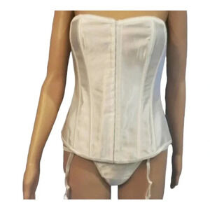 White Corset with Heart Cutout Shape on Back